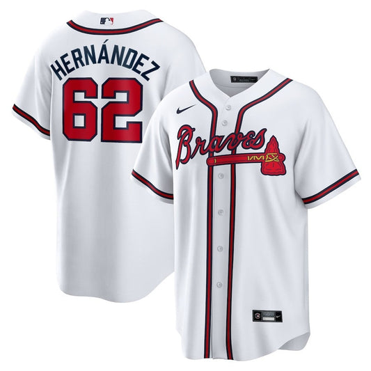Daysbel Hernandez 62 Atlanta Braves Home Men Jersey - White
