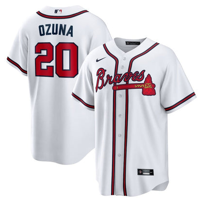 Marcell Ozuna 20 Atlanta Braves Home Men Jersey - White