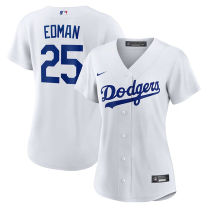 Tommy Edman 25 Los Angeles Dodgers Home Women Jersey - White