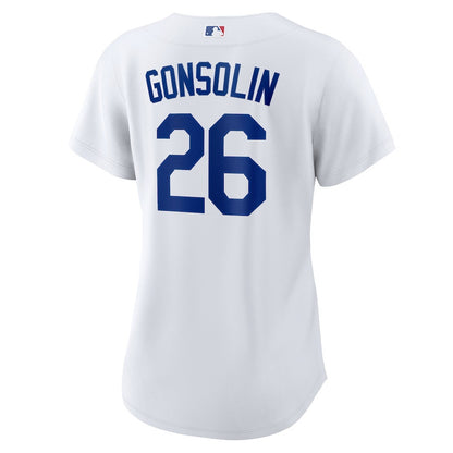 Tony Gonsolin 26 Los Angeles Dodgers Home Women Jersey - White