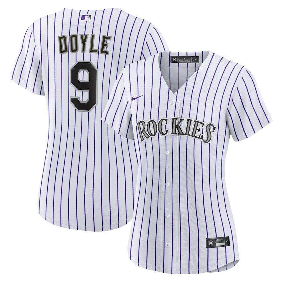 Brenton Doyle 9 Colorado Rockies Home Women Jersey - White