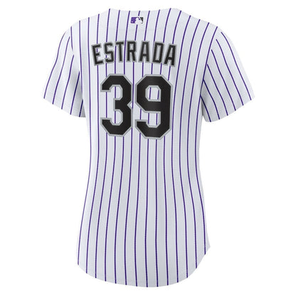 Thairo Estrada 39 Colorado Rockies Home Women Jersey - White