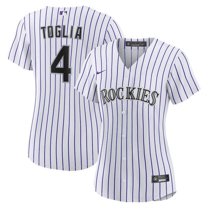 Michael Toglia 4 Colorado Rockies Home Women Jersey - White