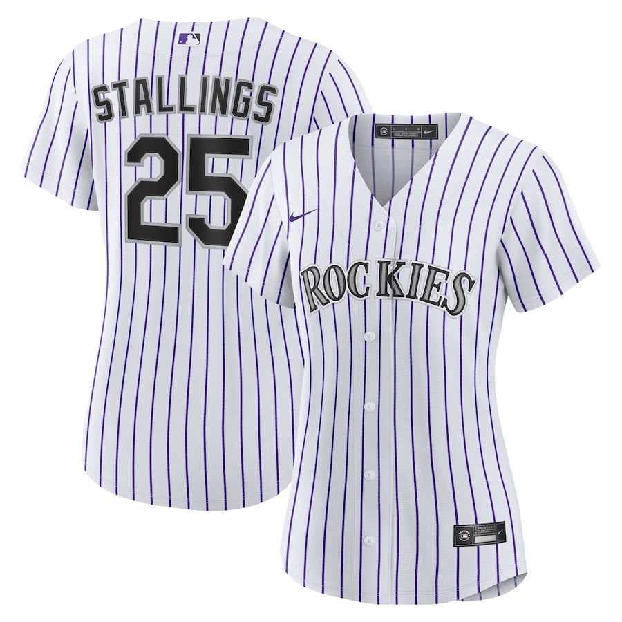 Jacob Stallings 25 Colorado Rockies Home Women Jersey - White