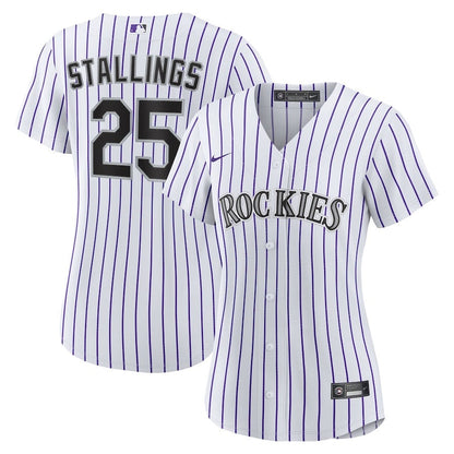 Jacob Stallings 25 Colorado Rockies Home Women Jersey - White
