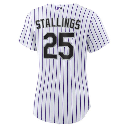 Jacob Stallings 25 Colorado Rockies Home Women Jersey - White