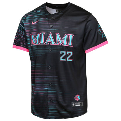 Sandy Alcantara 22 Miami Marlins 2025 City Connect Limited YOUTH Jersey - Black