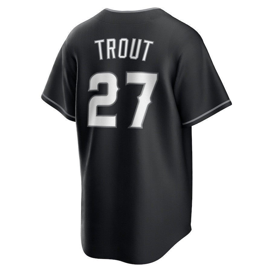Mike Trout 27 Los Angeles Angels Lights Out Men Jersey - Black