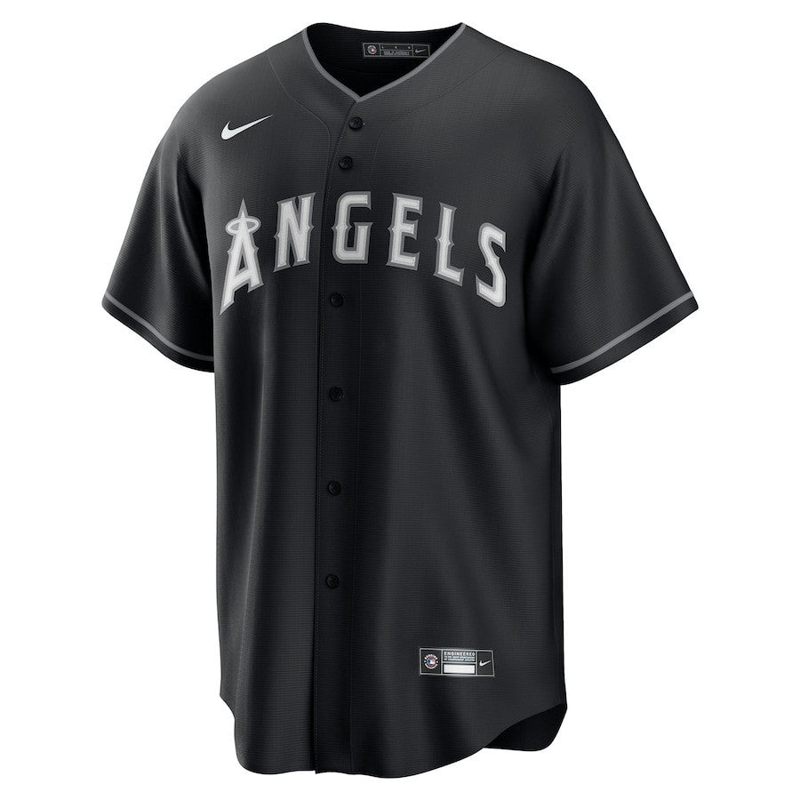 Mike Trout 27 Los Angeles Angels Lights Out Men Jersey - Black