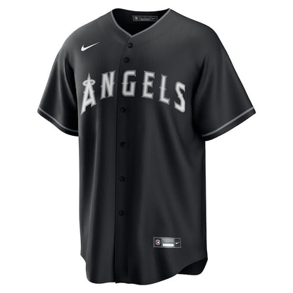 Mike Trout 27 Los Angeles Angels Lights Out Men Jersey - Black