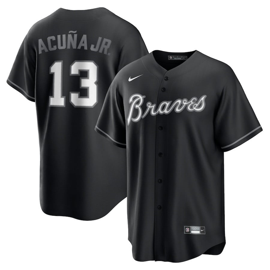Ronald Acuña Jr. 13 Atlanta Braves Lights Out Men Jersey - Black