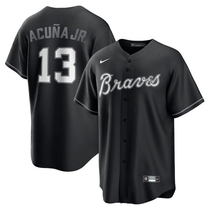 Ronald Acuña Jr. 13 Atlanta Braves Lights Out Men Jersey - Black