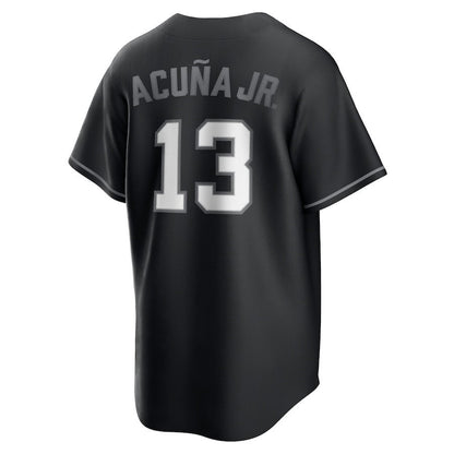 Ronald Acuña Jr. 13 Atlanta Braves Lights Out Men Jersey - Black