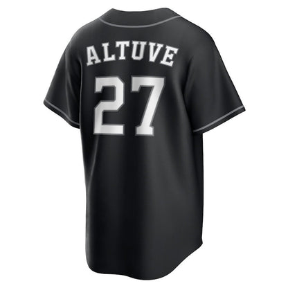 Jose Altuve 27 Houston Astros Lights Out Men Jersey - Black