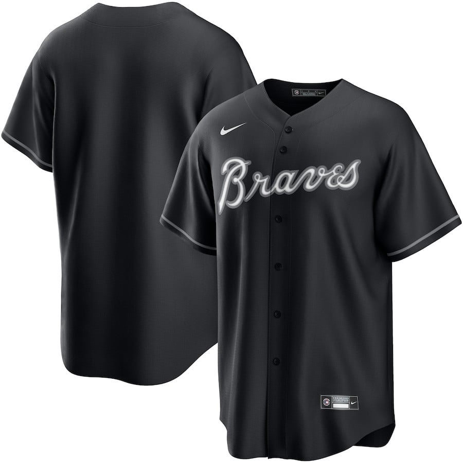 Atlanta Braves Lights Out Men Jersey - Black