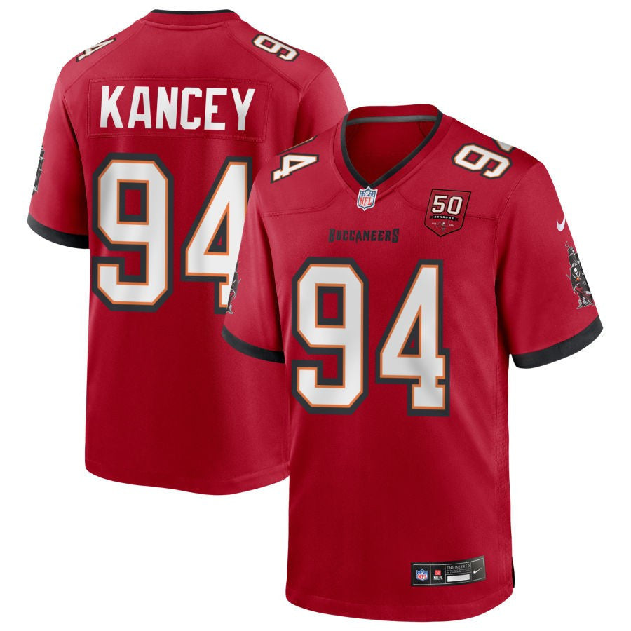 Calijah Kancey 94 Tampa Bay Buccaneers 50th Anniversary Game Men Jersey - Red