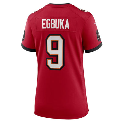 Emeka Egbuka 9 Tampa Bay Buccaneers Women's Team 50th Season Patch Game Jersey - Red