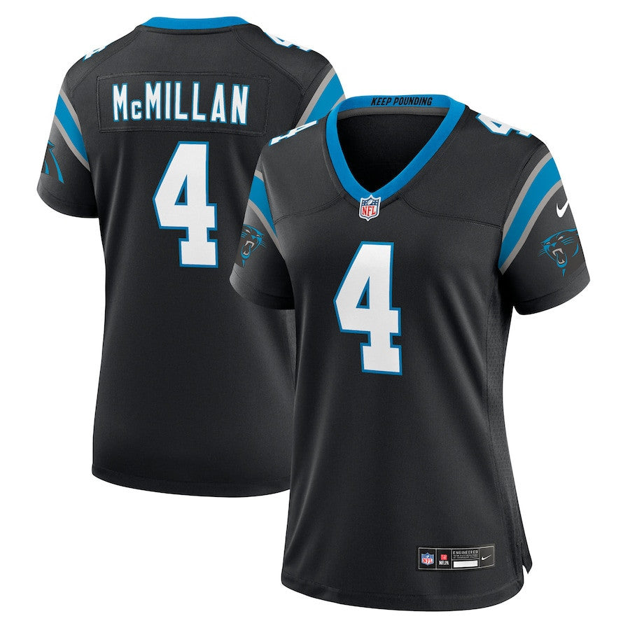 Tetairoa McMillan 4 Carolina Panthers Women's Team Game Jersey - Black