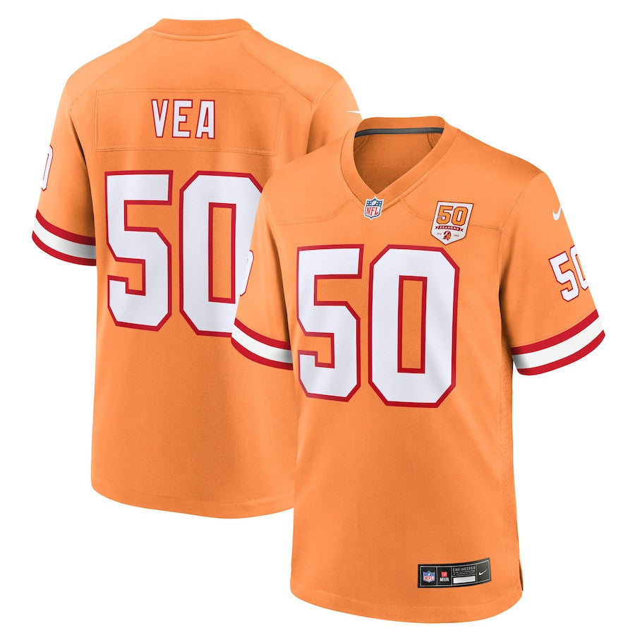 Vita Vea 50 Tampa Bay Buccaneers 50th Season Game Men Jersey - Creamsicle