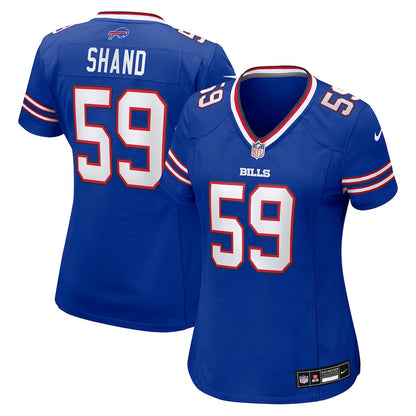 Paris Shand 59 Buffalo Bills Women's Team Game Jersey - Royal
