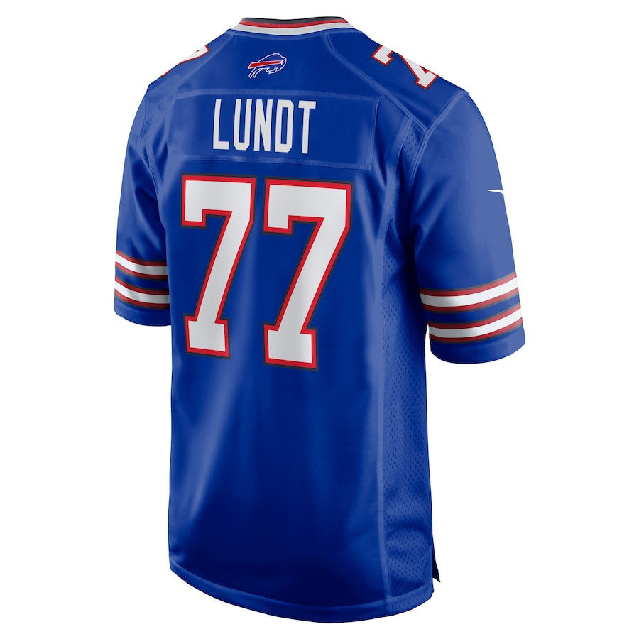 Chase Lundt 77 Buffalo Bills Team Game Men Jersey - Royal