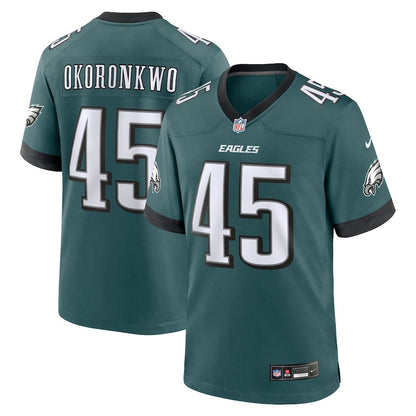 Ogbonnia Okoronkwo 45 Philadelphia Eagles Team Game Men Jersey - Midnight Green