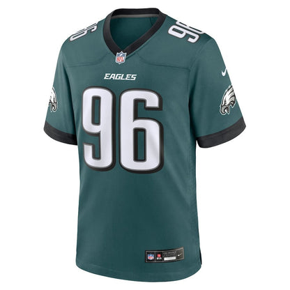 Gabe Hall 96 Philadelphia Eagles Team Game Men Jersey - Midnight Green