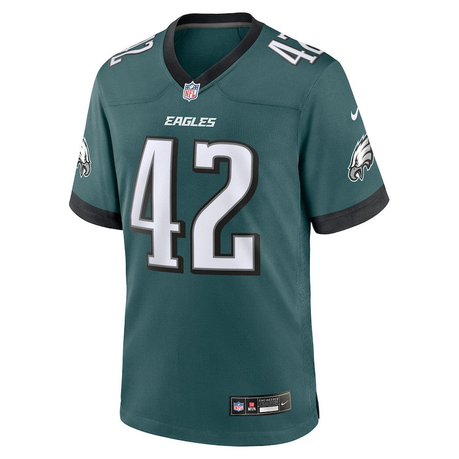 Smael Mondon Jr. 42 Philadelphia Eagles Team Game Men Jersey - Midnight Green