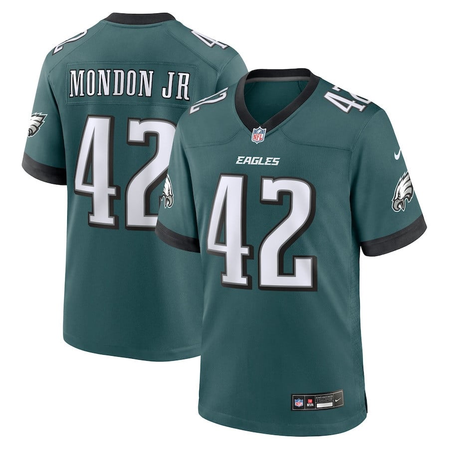 Smael Mondon Jr. 42 Philadelphia Eagles Team Game Men Jersey - Midnight Green