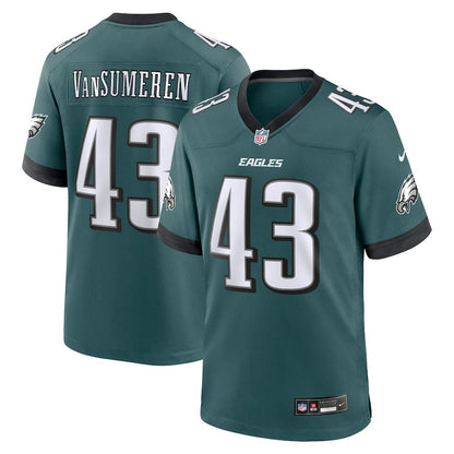 Ben VanSumeren 43 Philadelphia Eagles Team Game Men Jersey - Midnight Green
