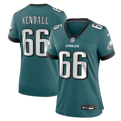 Drew Kendall 66 Philadelphia Eagles Women's Team Game Jersey - Midnight Green