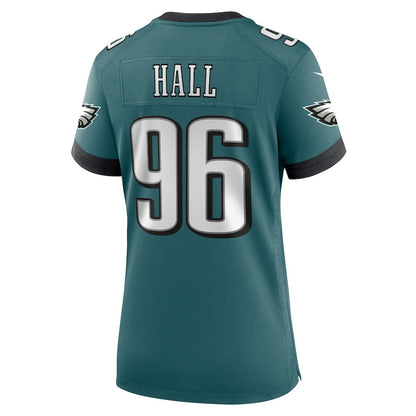 Gabe Hall 96 Philadelphia Eagles Women's Team Game Jersey - Midnight Green