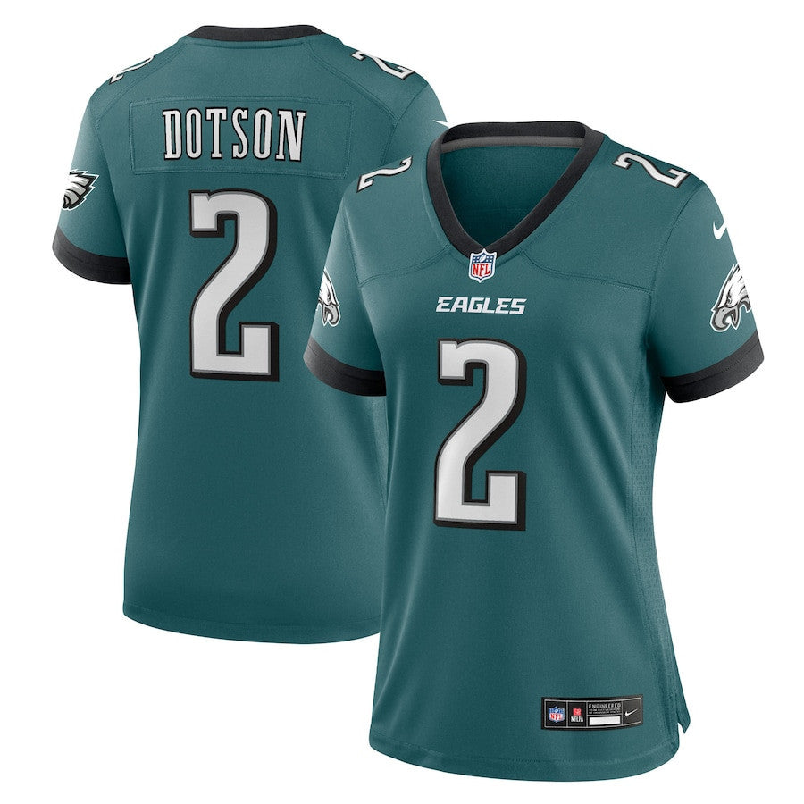 Jahan Dotson 2 Philadelphia Eagles Women's Team Game Jersey - Midnight Green