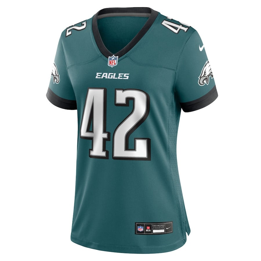 Smael Mondon Jr. 42 Philadelphia Eagles Women's Team Game Jersey - Midnight Green