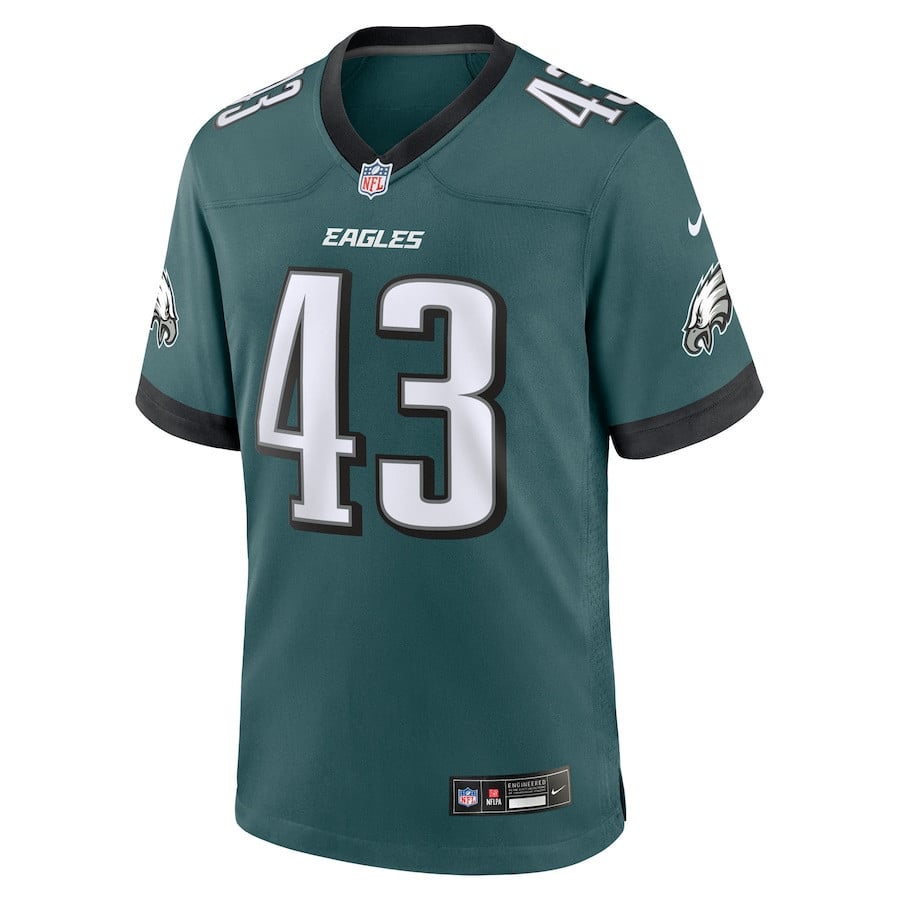 Ben VanSumeren 43 Philadelphia Eagles Women's Team Game Jersey - Midnight Green