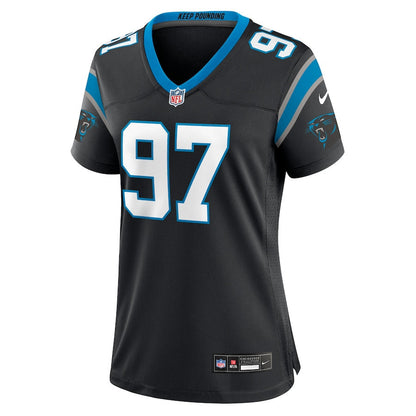Bobby Brown III 97 Carolina Panthers Women's Team Game Jersey - Black