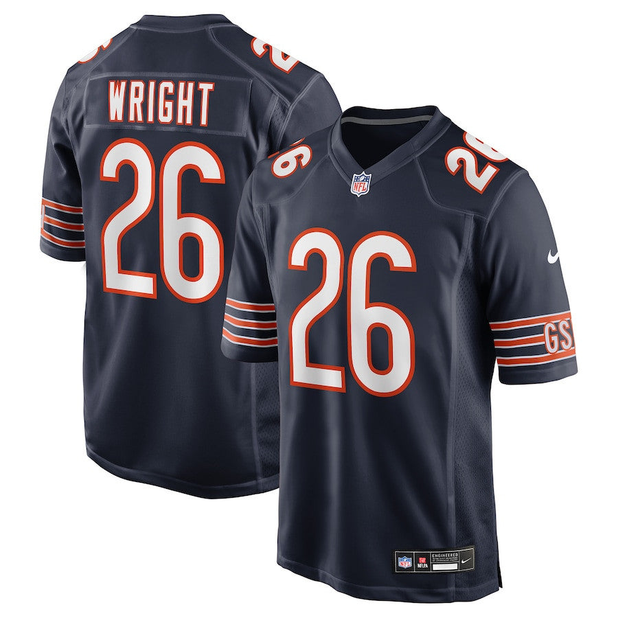 Nahshon Wright 26 Chicago Bears Team Game Men Jersey - Navy