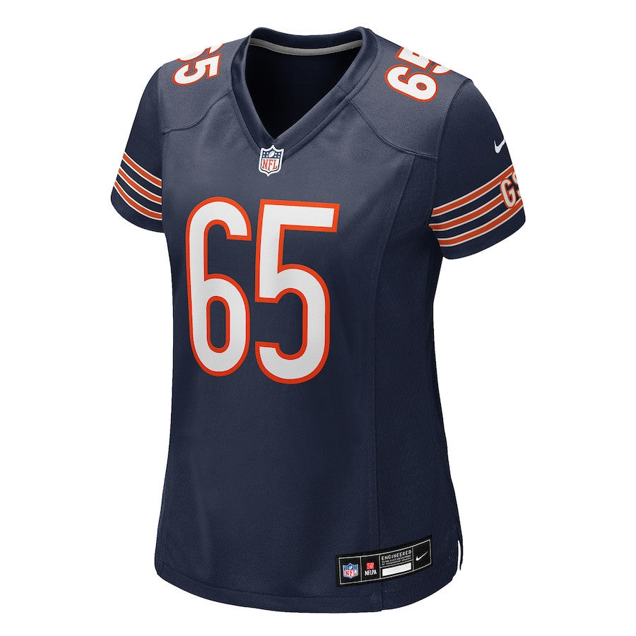 Luke Newman 65 Chicago Bears Women's Team Game Jersey - Navy