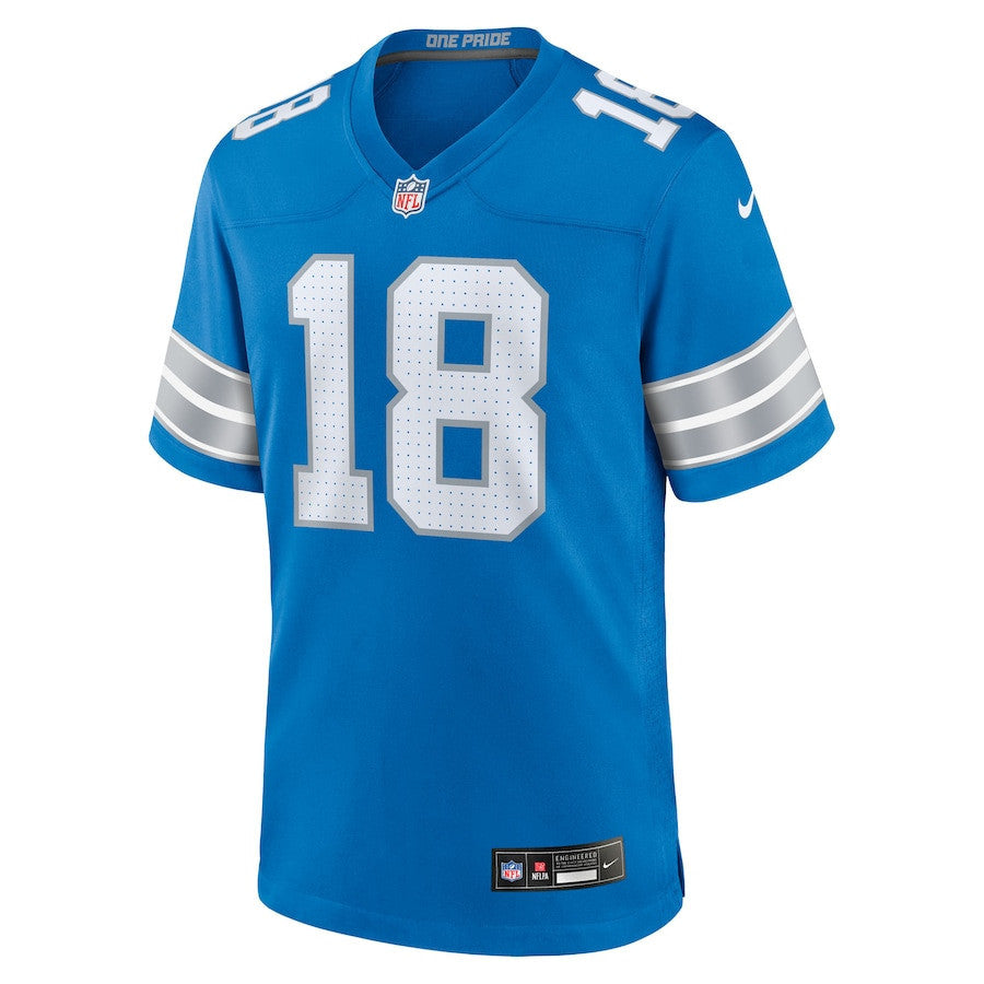 Isaac TeSlaa 18 Detroit Lions Game Player Men Jersey - Blue