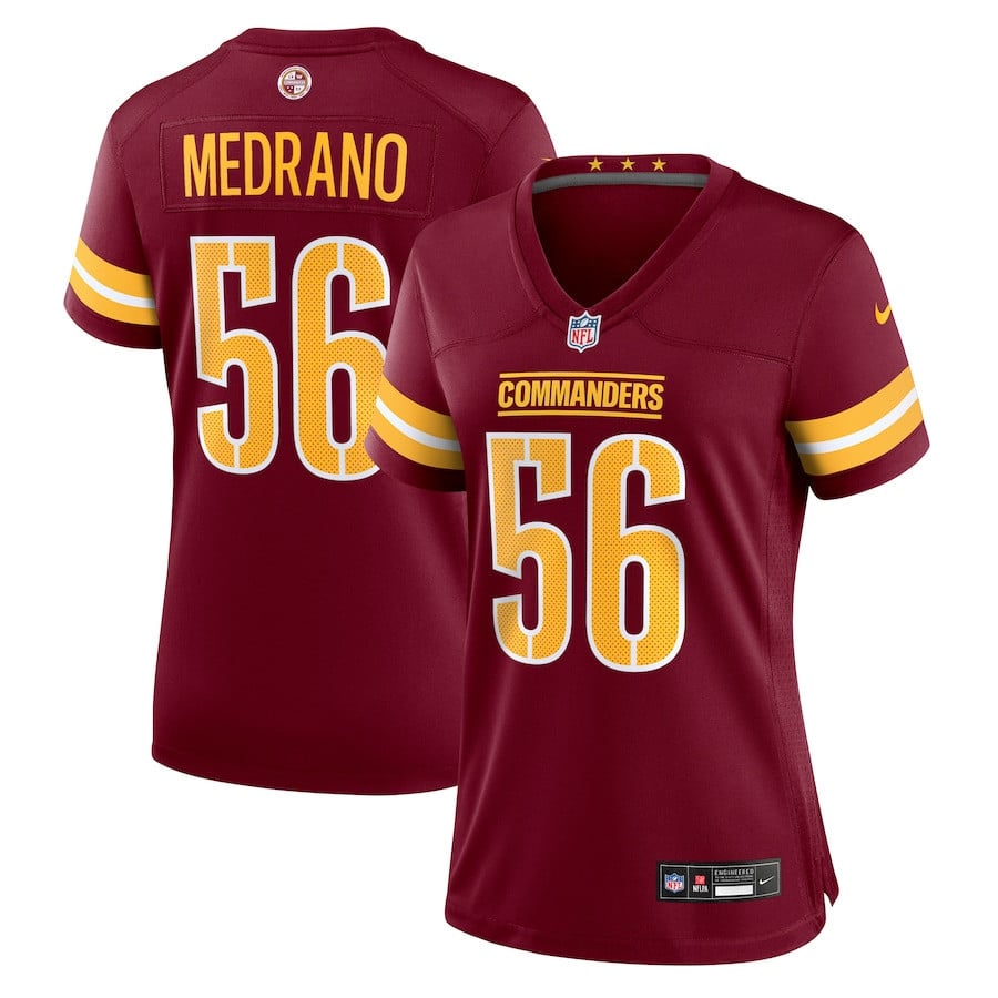 Kain Medrano 56 Washington Commanders Women's Team Game Jersey - Burgundy