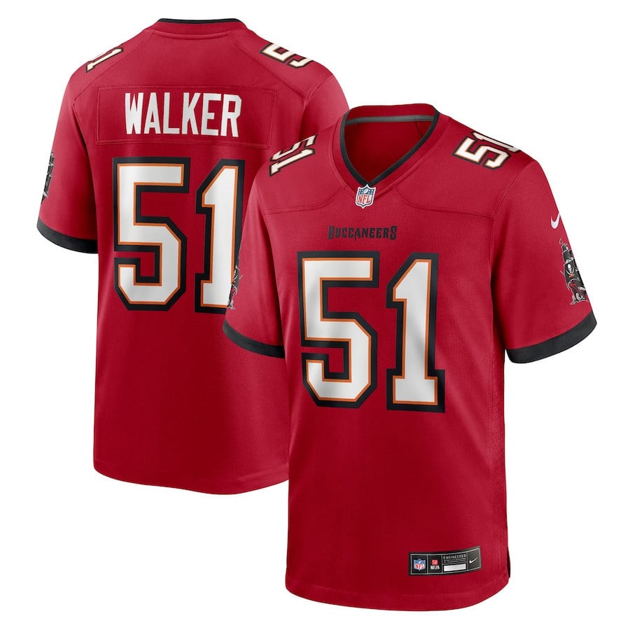David Walker 51 Tampa Bay Buccaneers Team Game Men Jersey - Red
