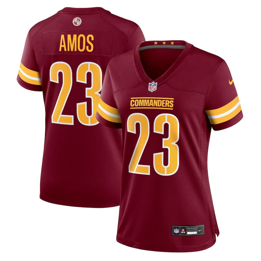 Trey Amos 23 Washington Commanders Women's Team Game Jersey - Burgundy