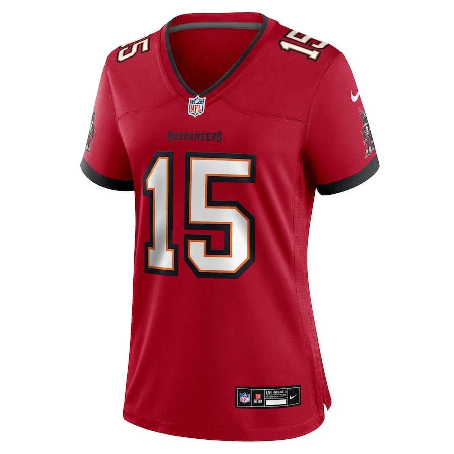 Tez Johnson 15 Tampa Bay Buccaneers Women's Team Game Jersey - Red