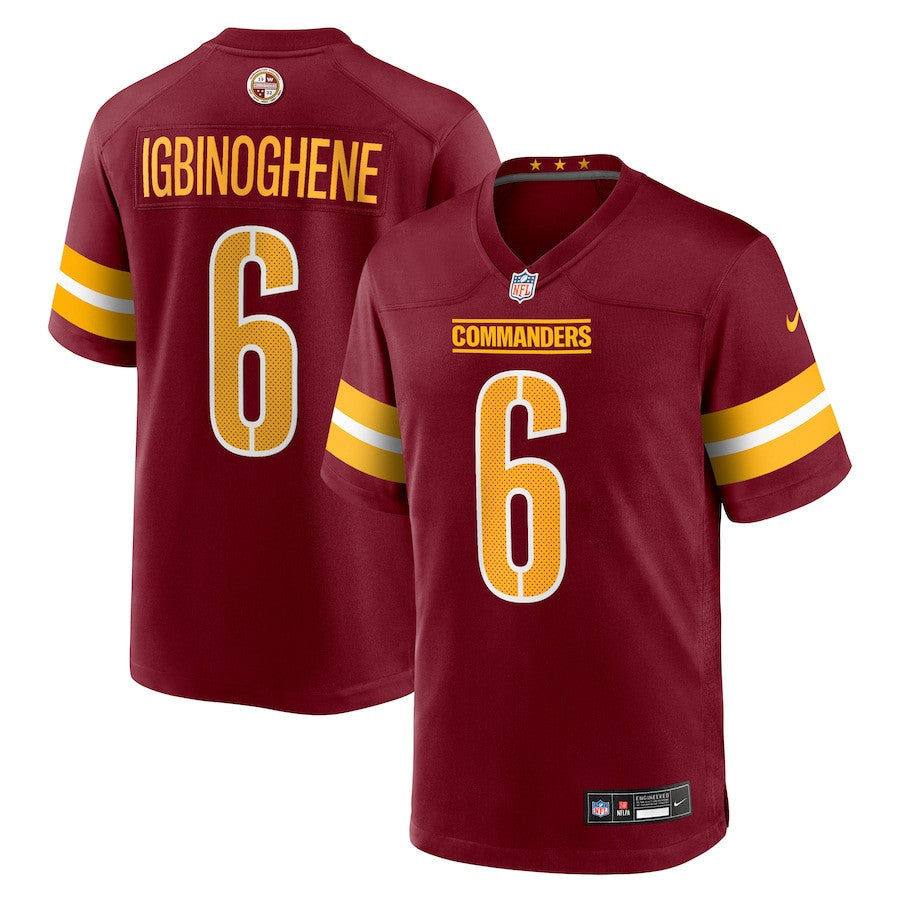 Noah Igbinoghene 6 Washington Commanders Team Game Men Jersey - Burgundy