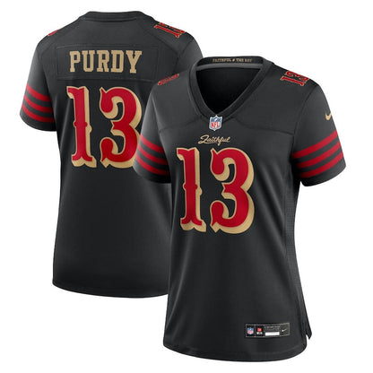 Brock Purdy 13 San Francisco 49ers Women's 2025 Rivalries Collection Game Jersey - Black