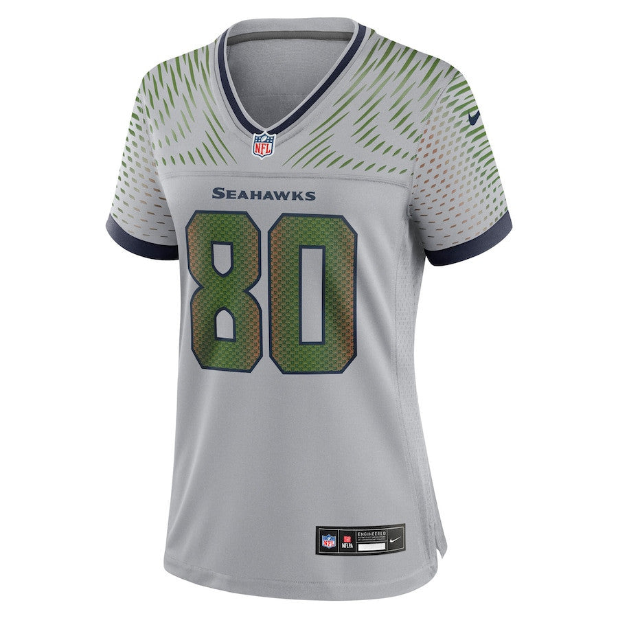 Steve Largent 80 Seattle Seahawks Women's 2025 Rivalries Collection Game Jersey - Wolf Gray
