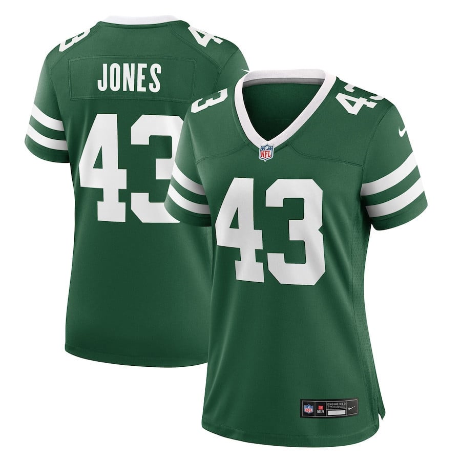 Cam Jones 43 New York Jets Women's Team Game Jersey - Legacy Green
