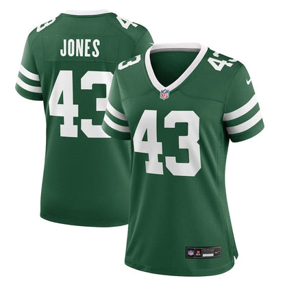 Cam Jones 43 New York Jets Women's Team Game Jersey - Legacy Green
