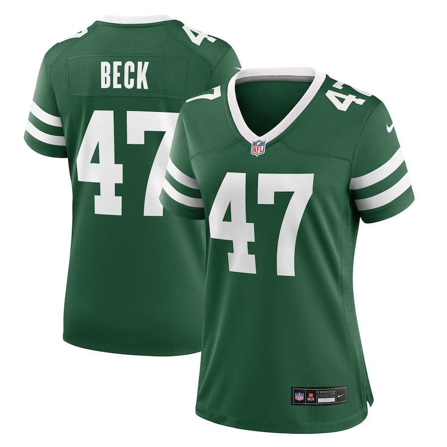 Andrew Beck 47 New York Jets Women's Team Game Jersey - Legacy Green