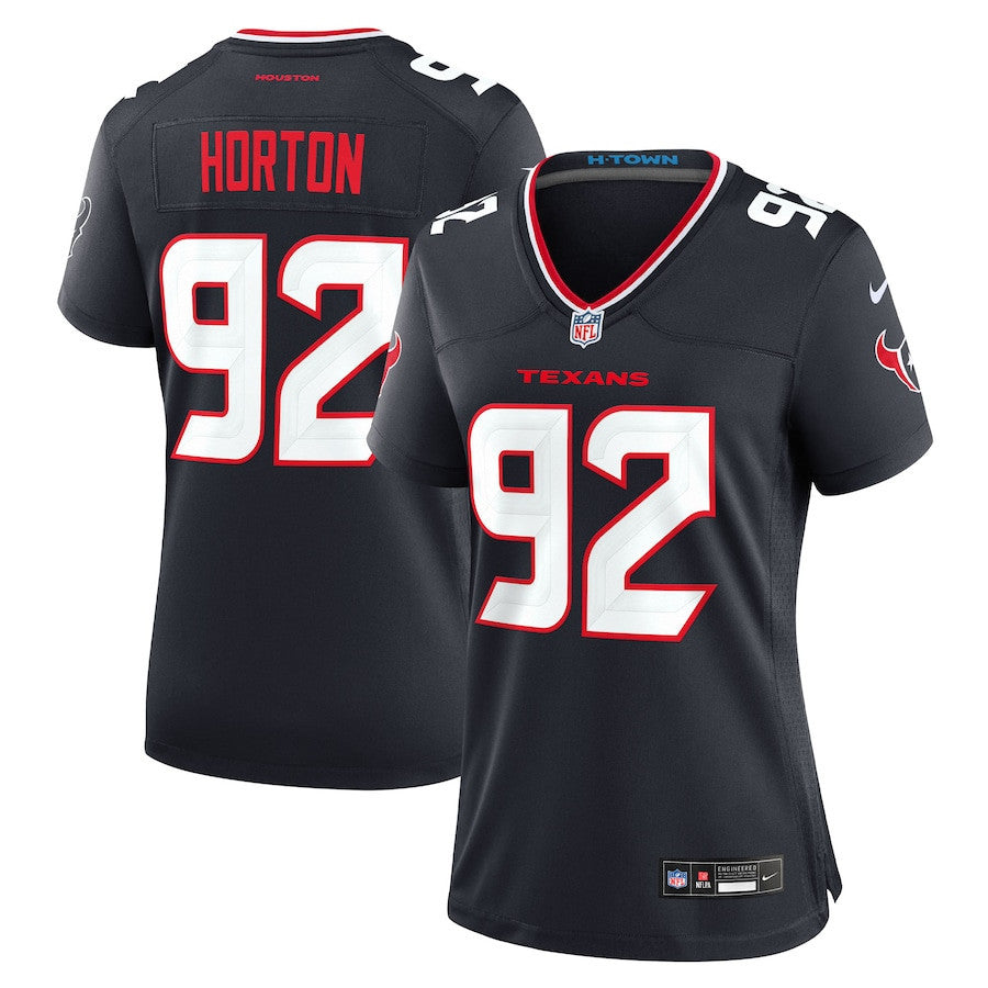 Dylan Horton 92 Houston Texans Women's Team Game Jersey - Navy